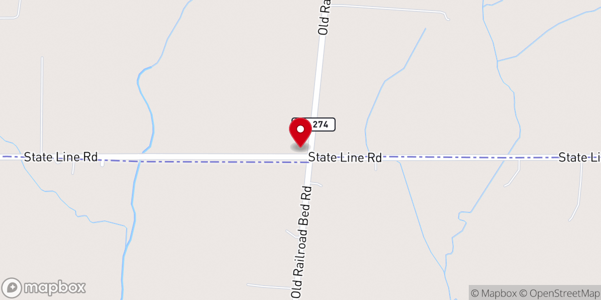 Map showing location of Friendship State Line Church