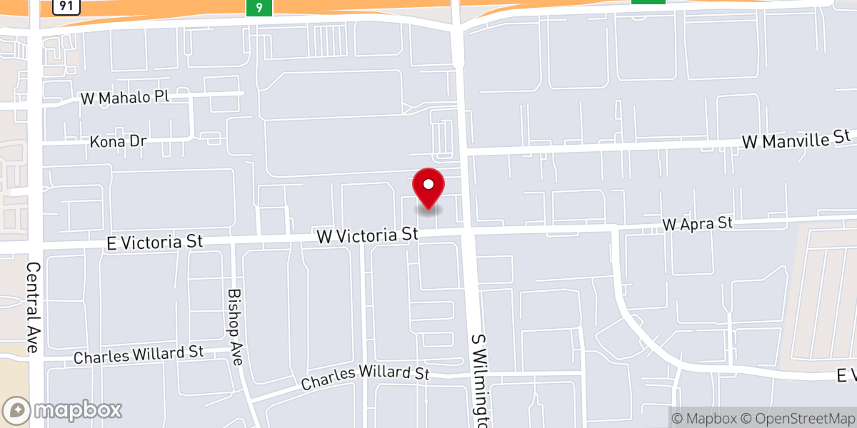 Map showing location of RCCG, Mount Zion Parish, Carson CA