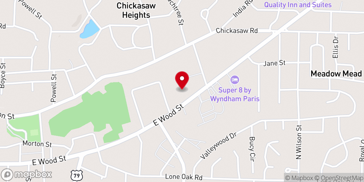 Map showing location of Holy Cross Catholic Church