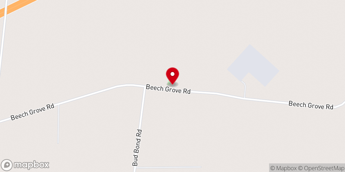 Map showing location of Beech Grove Church