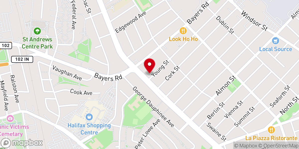 Map showing location of Hope United Church