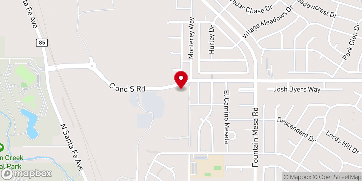 Map showing location of Fresh Start Baptist Church, Fountain, CO