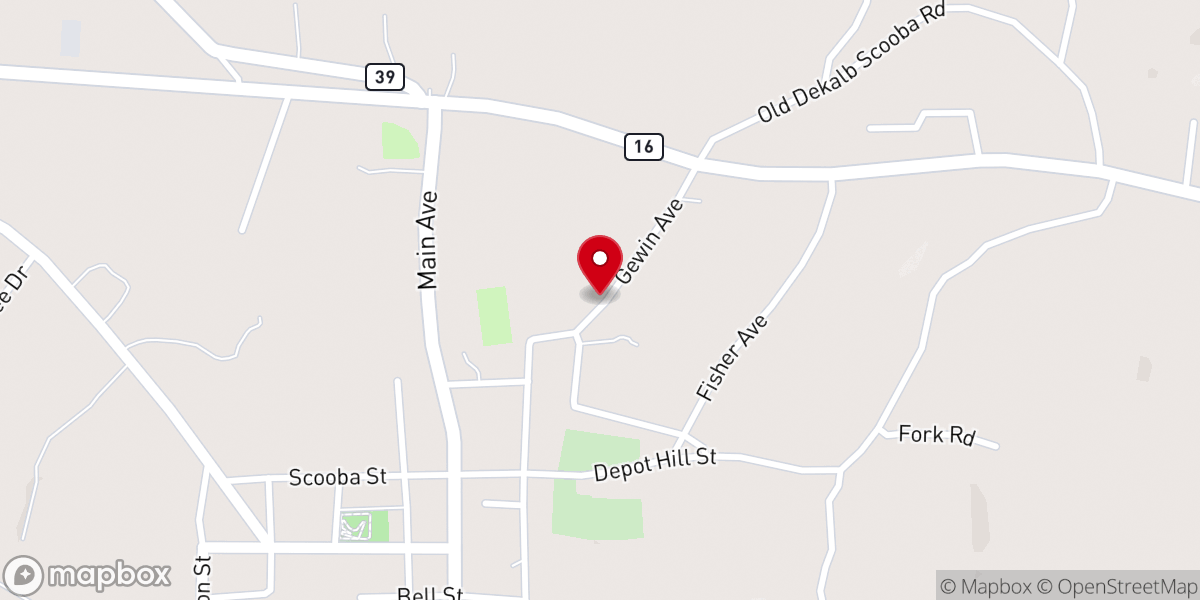 Map showing location of Kemper Baptist Association