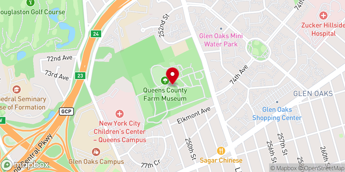 Map showing location of Queens County Farm Museum
