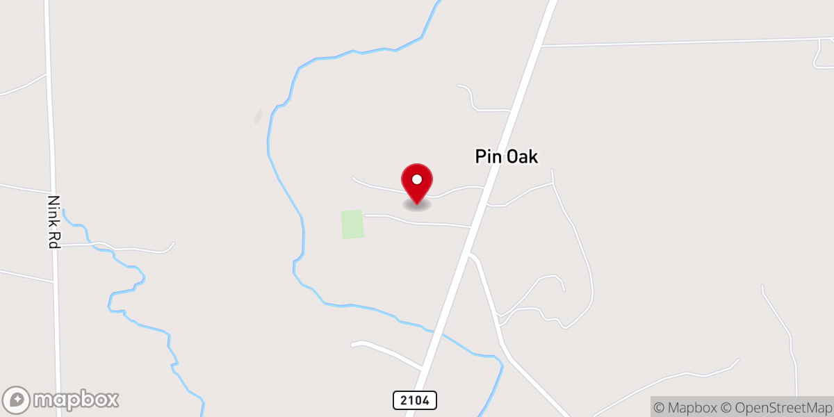 Map showing location of St. Mary Catholic Church Pin Oak
