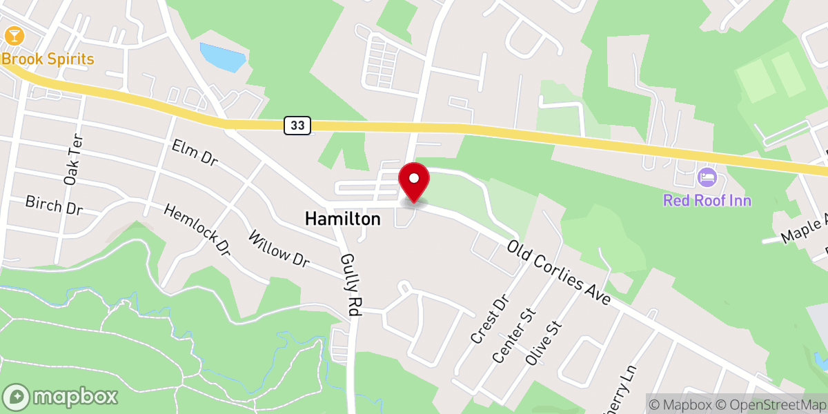 Map showing location of Hamilton United Methodist Church