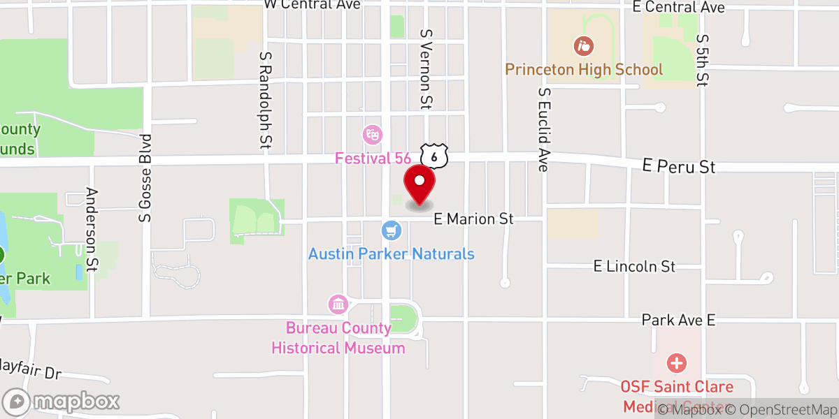 Map showing location of Open Prairie United Church