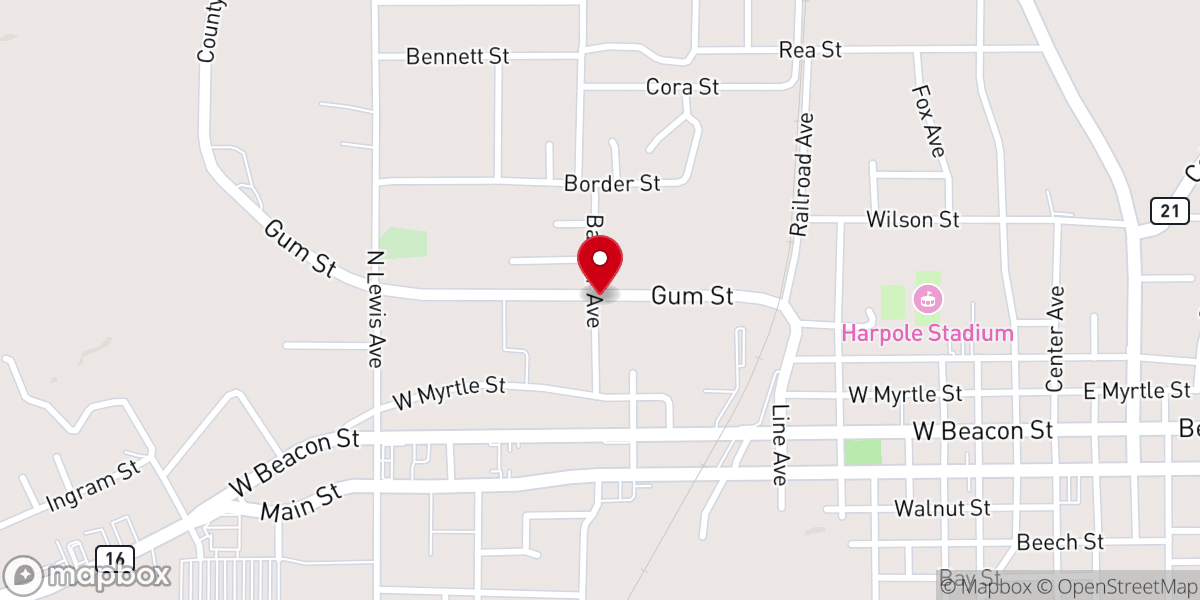 Map showing location of Stevens Chapel United Methodist Church