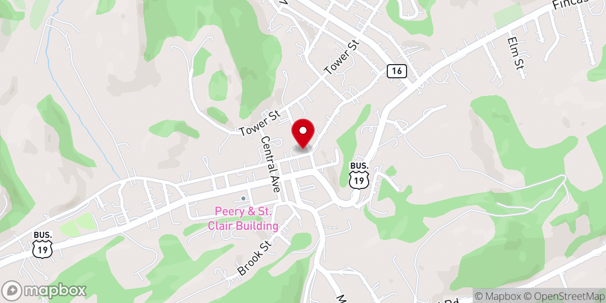 Map showing location of Tazewell Presbyterian Church