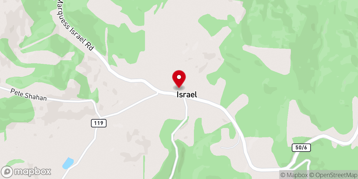 Map showing location of Mount Israel United Methodist Church