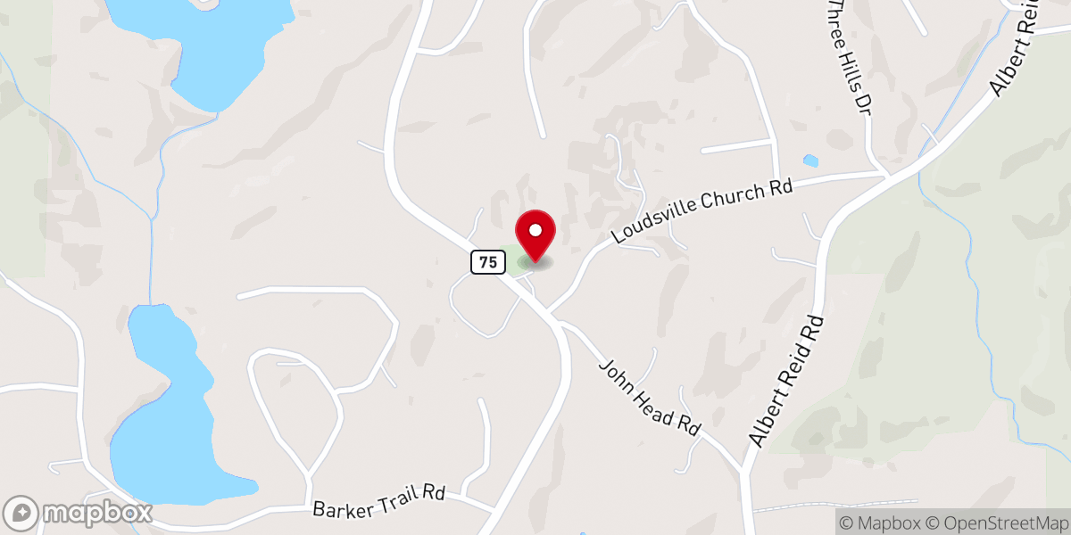 Map showing location of Loudsville United Methodist Church