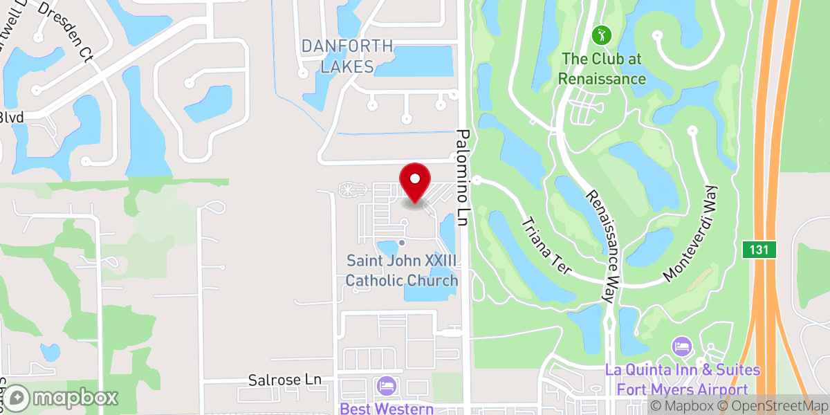 Map showing location of St. Luke's Adoration Chapel