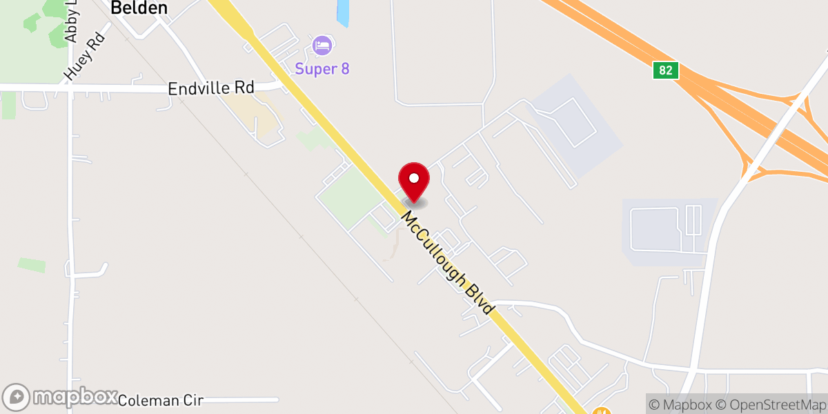 Map showing location of NorthStar Church - Tupelo Campus