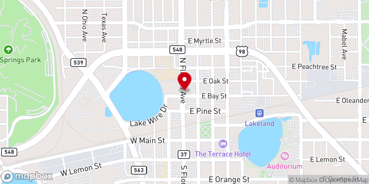 Map showing location of Trinity Presbyterian Church