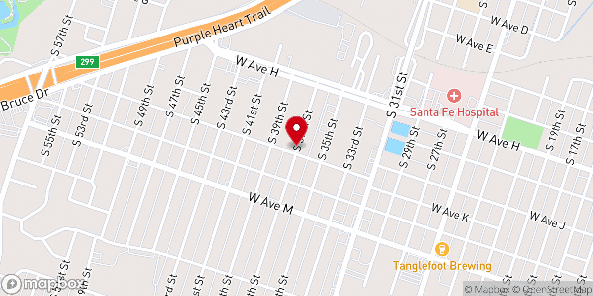Map showing location of Hogs for a Cause Ministries