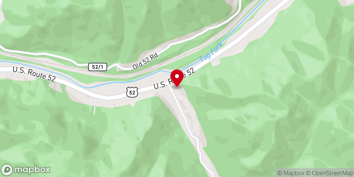 Map showing location of Harmon's Branch Church of God