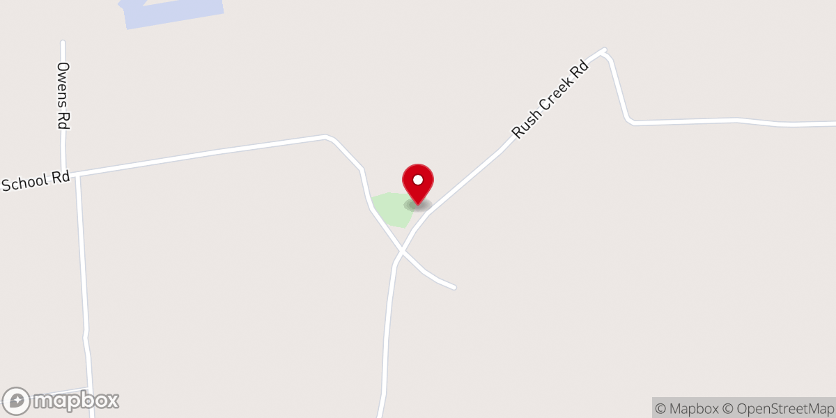 Map showing location of Rush Creek Church