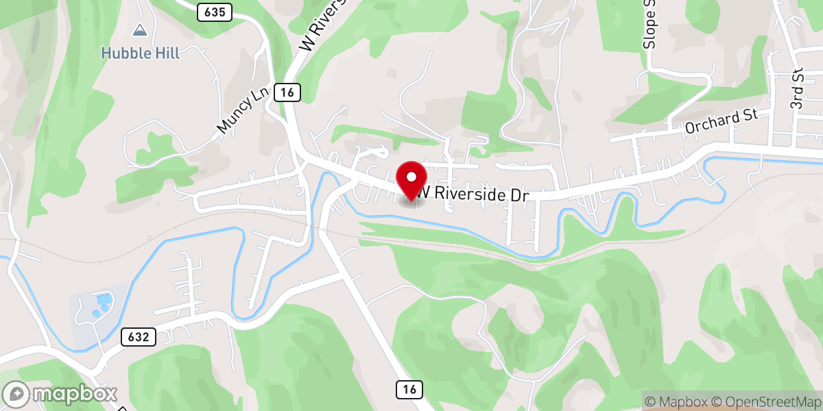 Map showing location of Riverside Community Church