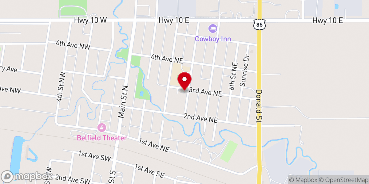 Map showing location of Saint Peter Lutheran Church