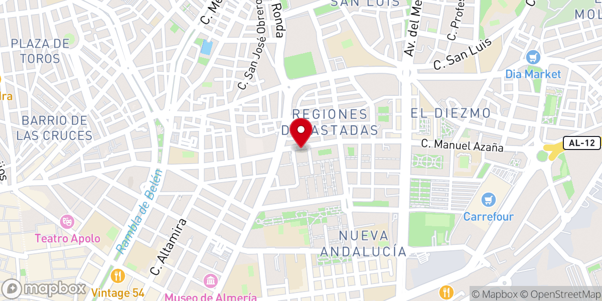Map showing location of La Ermita