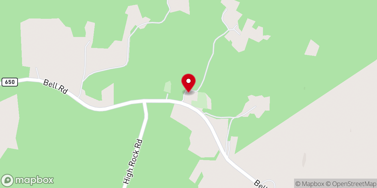 Map showing location of Cedar Baptist Church