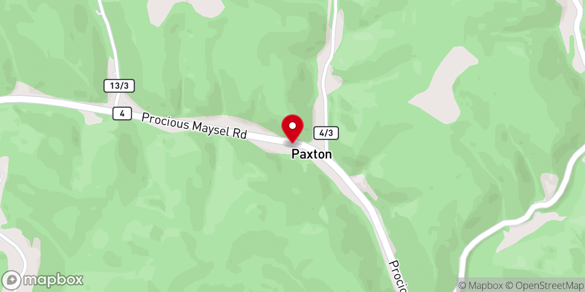 Map showing location of Horners Fork Missionary Baptist Church