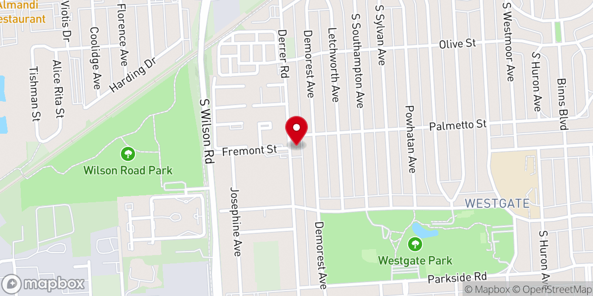 Map showing location of Immanuel Baptist Church