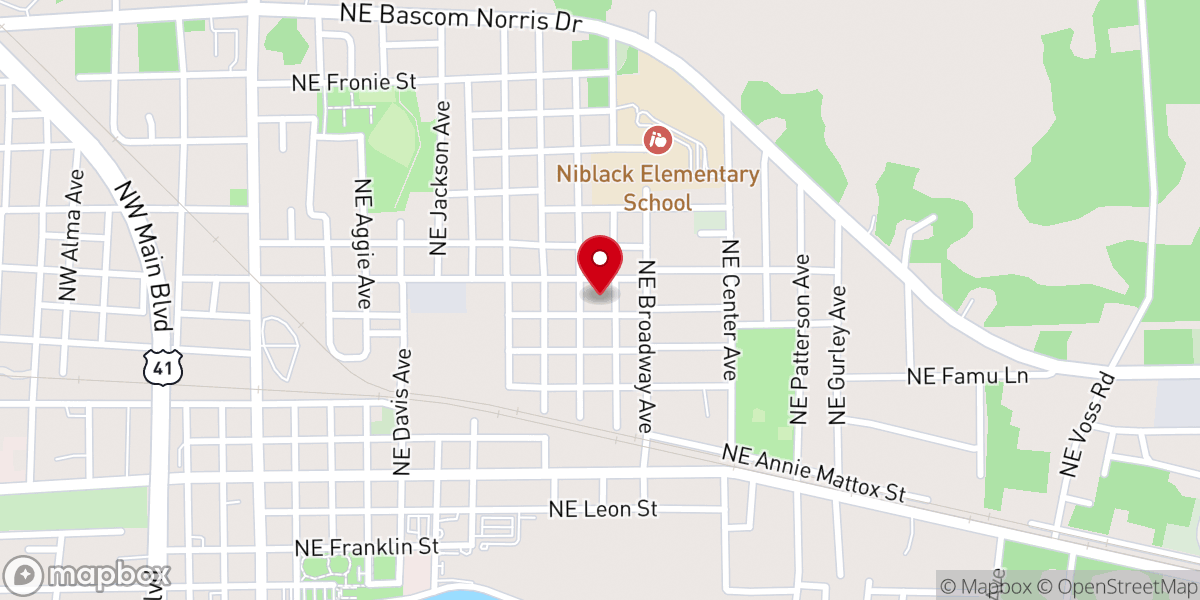 Map showing location of New Bethel Missionary Baptist Church