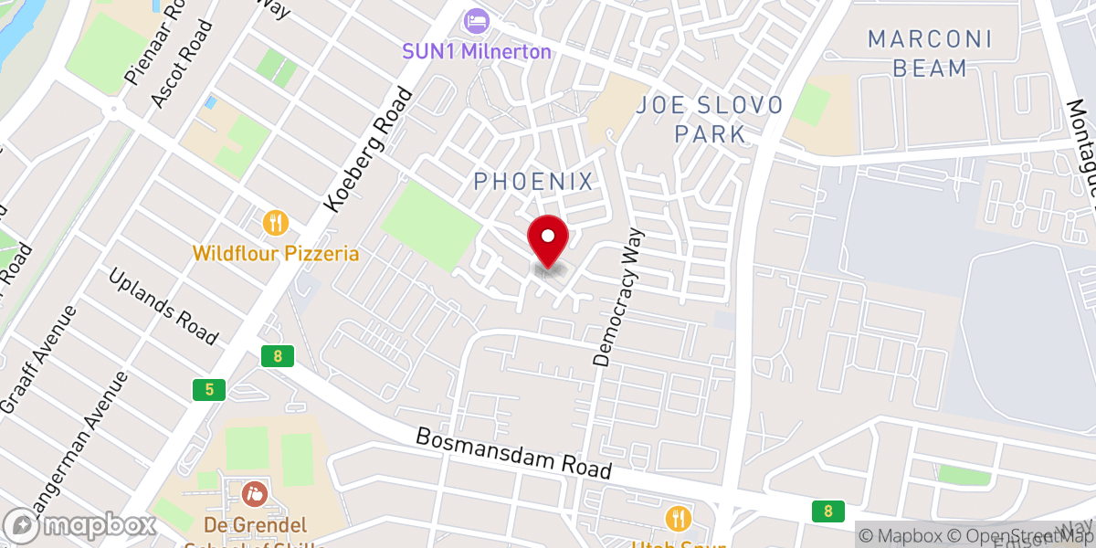 Map showing location of Revival Pentecostal Church