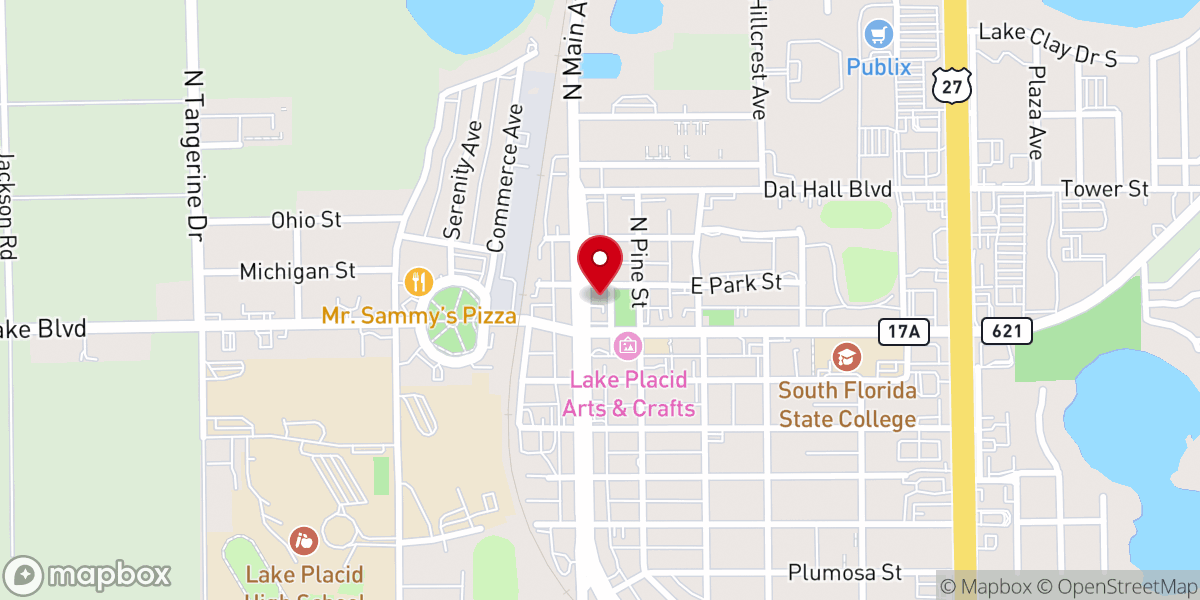 Map showing location of Lake Placid Woman's Club