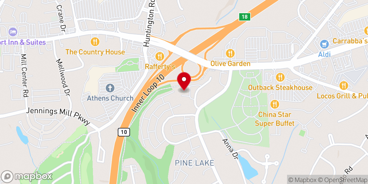 Map showing location of Trinity Baptist Church