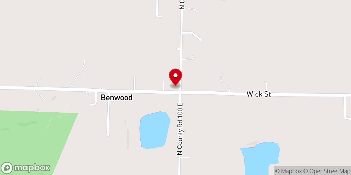 Map showing location of Benwood Mt. Lebanon Church