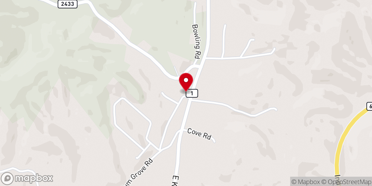 Map showing location of Threemile Church