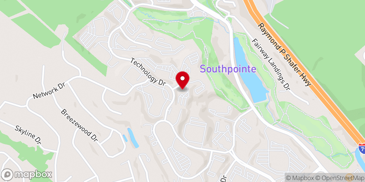 Map showing location of South Hills Church of Christ