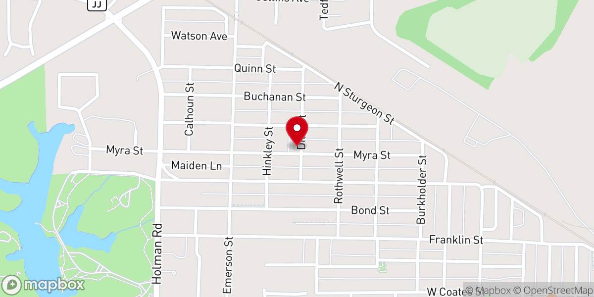 Map showing location of West Park United Methodist Church