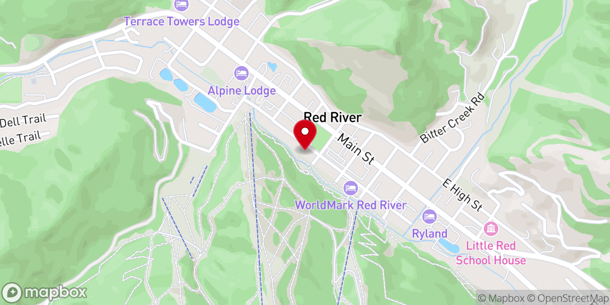 Map showing location of Red River Visitor Center
