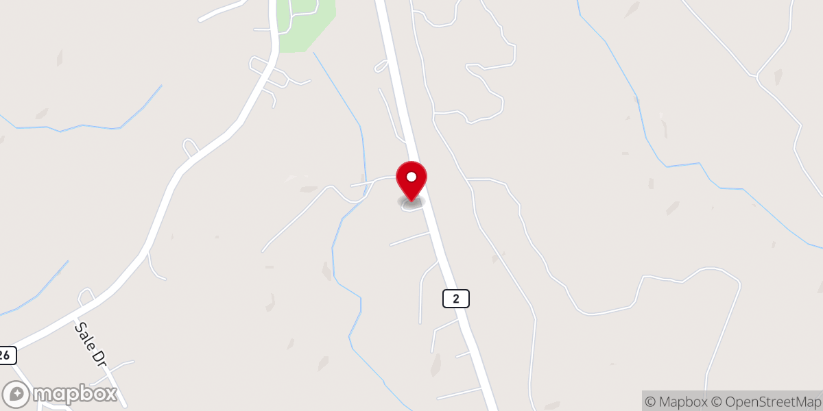 Map showing location of Zion Grove Baptist Church