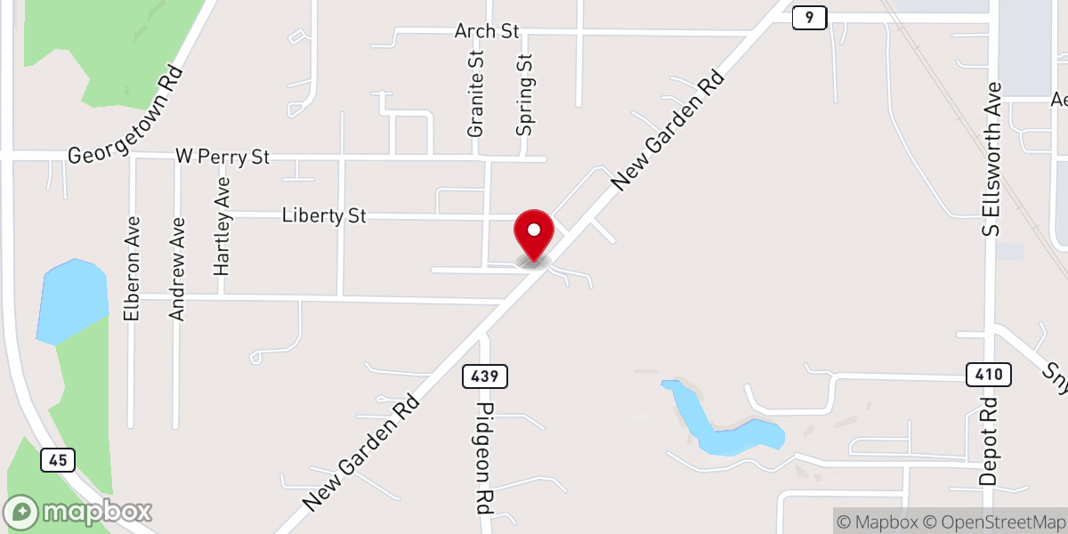 Map showing location of Allegheny Wesleyan Methodist Church