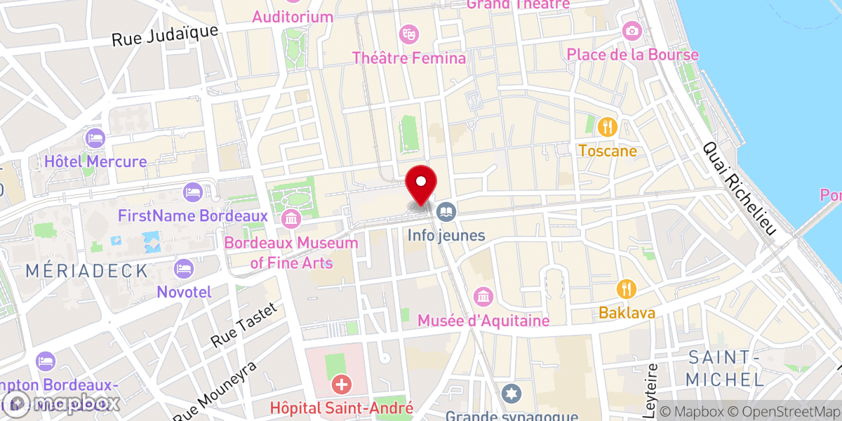 Map showing location of Tour Pey Berland