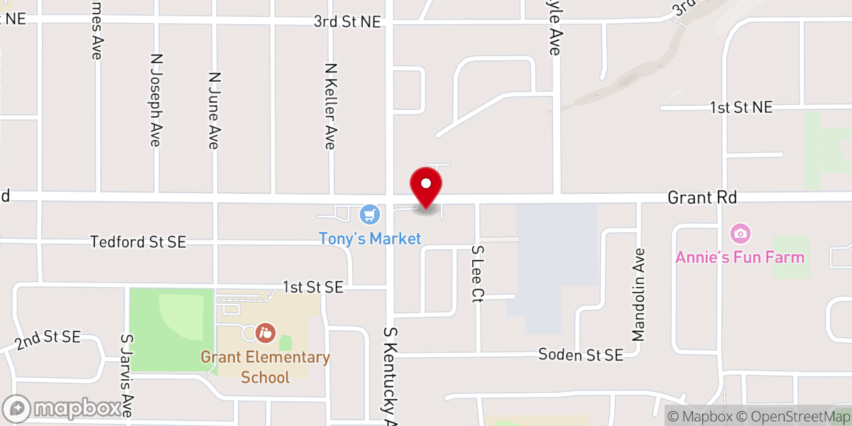 Map showing location of East Wenatchee First Baptist Church