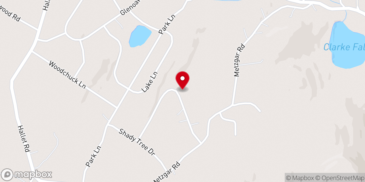 Map showing location of Pinebrook Bible Overbrook