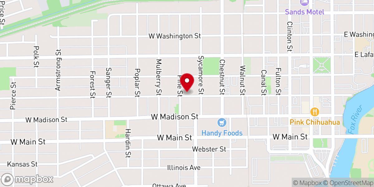 Map showing location of St. Patrick Catholic Church (St. Brigid Parish)