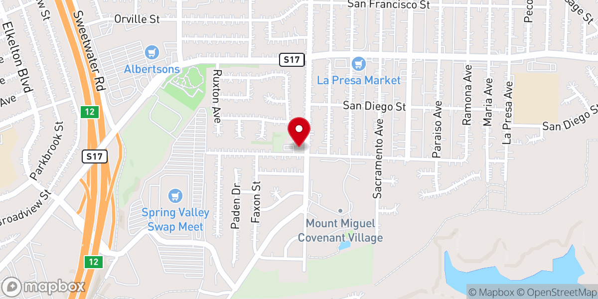 Map showing location of Grace Covenant Church