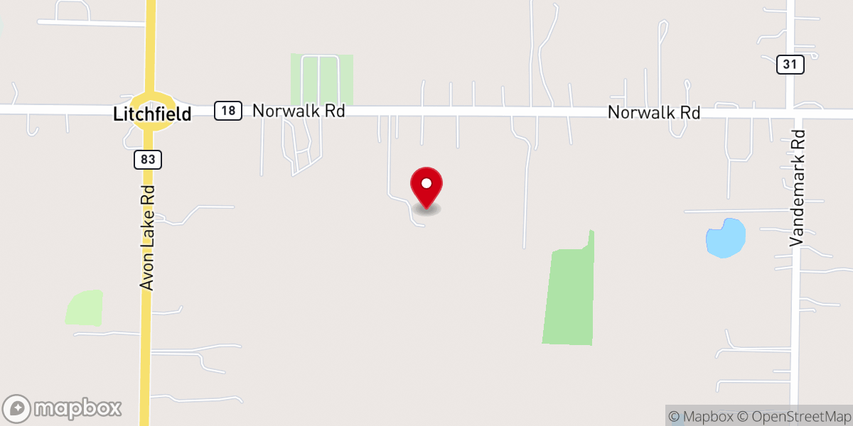 Map showing location of Litchfield Assembly of God