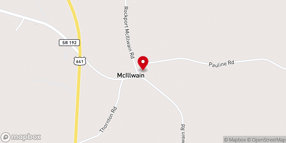 Map showing location of McIllwain Methodist Church