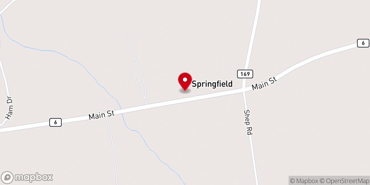 Map showing location of Springfield Congregational Church