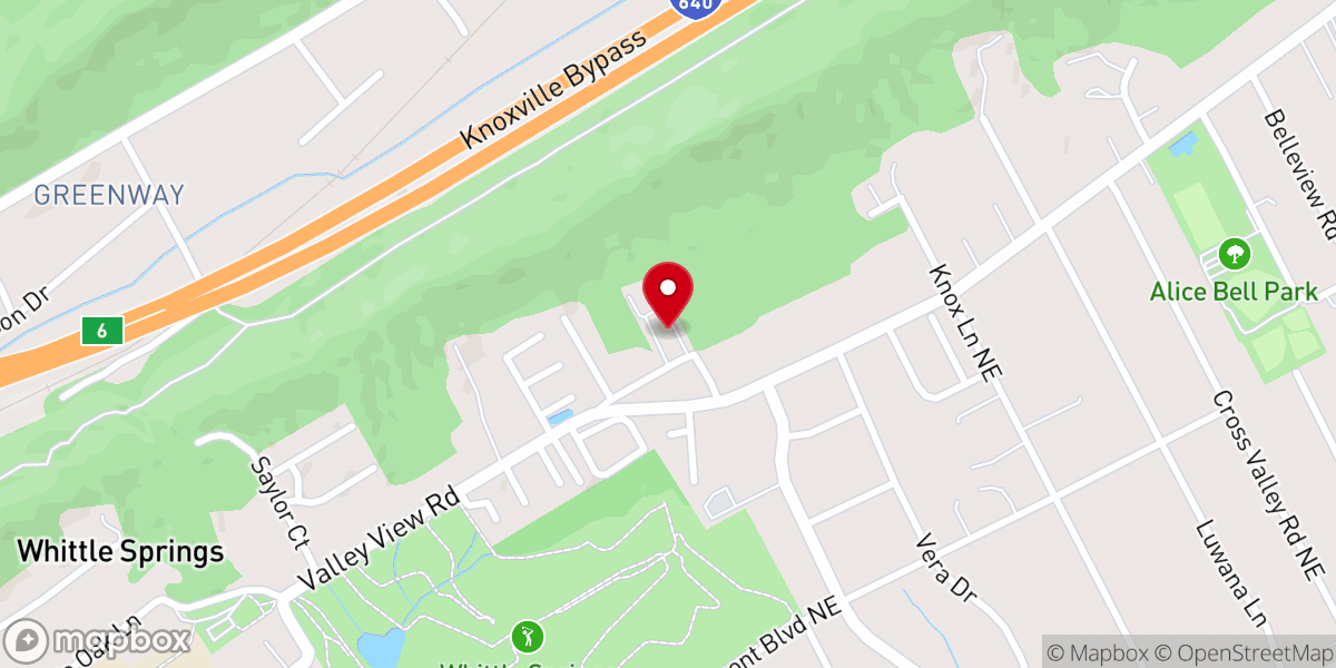Map showing location of Valley View Baptist Church