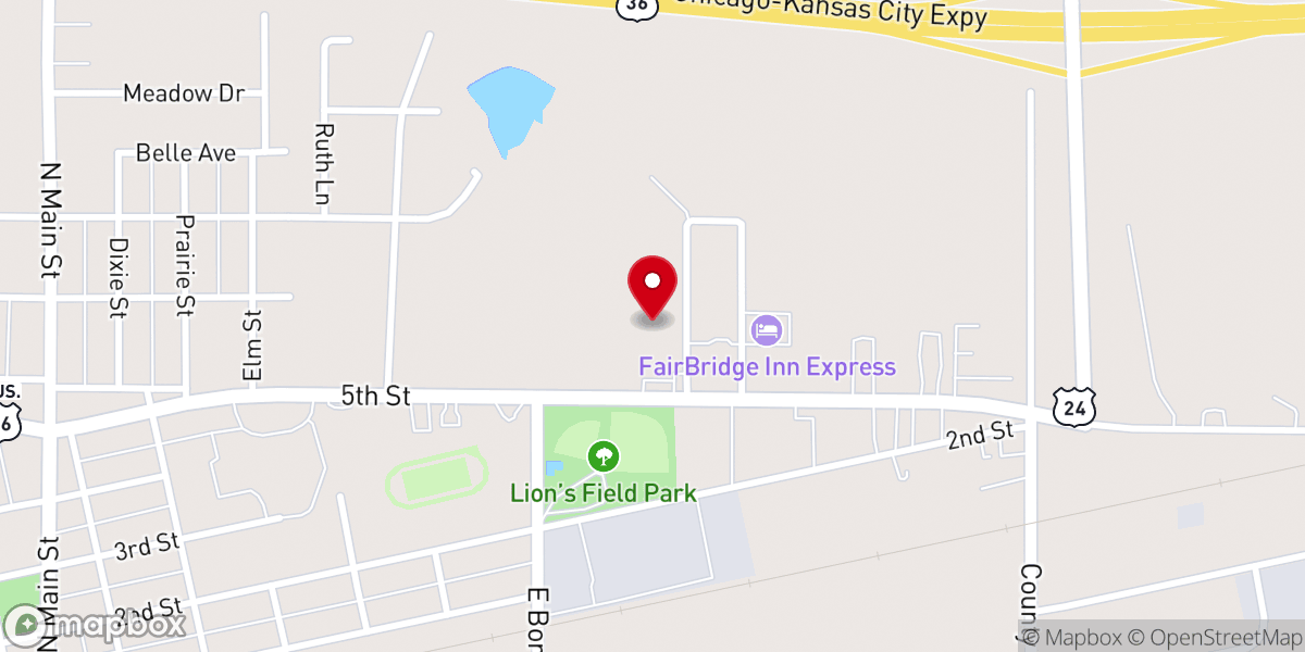 Map showing location of Family Church of Monroe City