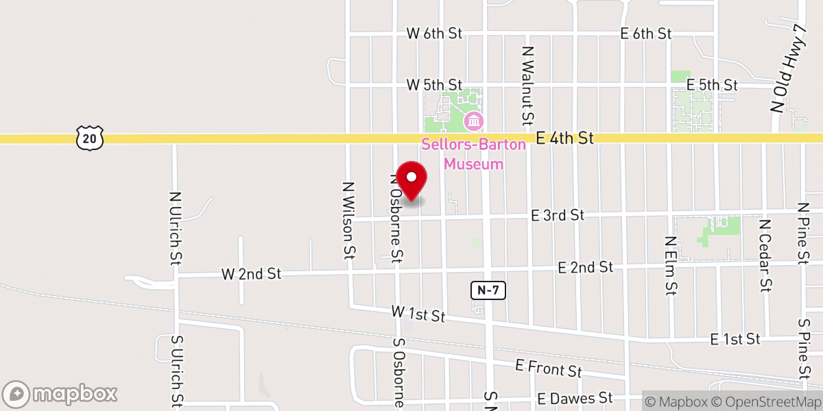 Map showing location of Congregational United Church of Christ