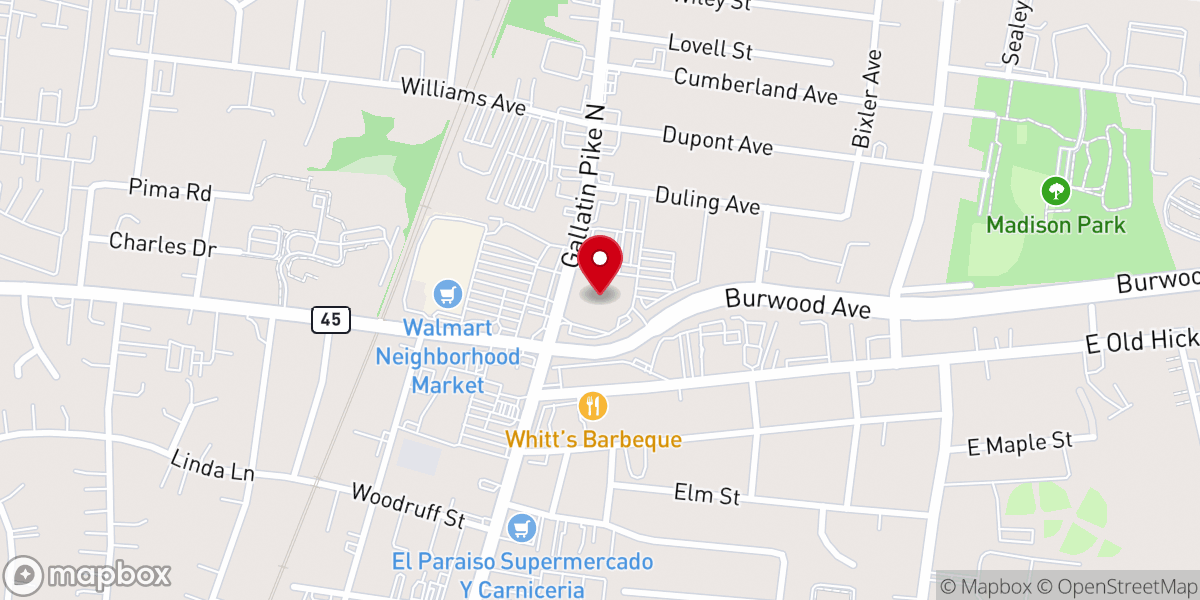Map showing location of Madison Church of Christ